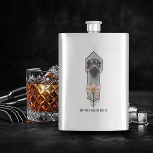 Cantil Flores Rosa de Avestruz Verde Oliva Art Déco
