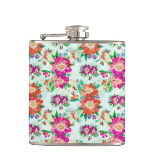 Cantil Flores Rosa e Vermelho Floral Vintage Brilhante