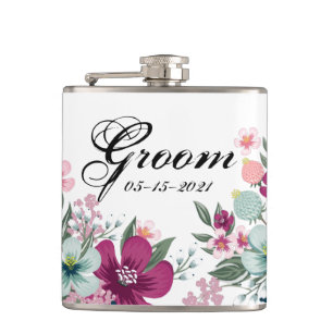 Cantil Flores Tropicais Groom Whiskey em Branco
