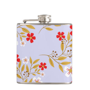 Cantil Flores Vermelhas Bonitas no Estilo Vintage em Padr