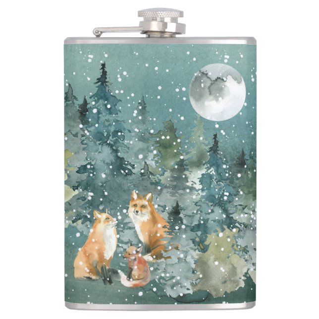 Cantil Floresta da Família Fox com Lua Cheia (Frente)