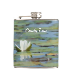 Cantil Flower Watercolor Flask do Lago Waterlily