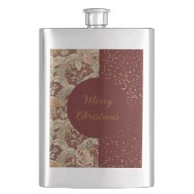 Flowers,Burgundi Red Gold Glitter, Merry Christmas