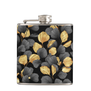 Cantil Folhas de preto e ouro. Padrão