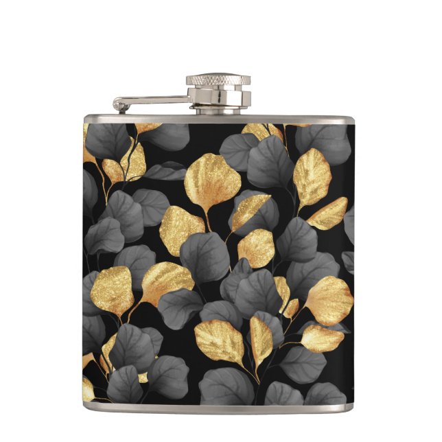 Cantil Folhas de preto e ouro. Padrão (Frente)