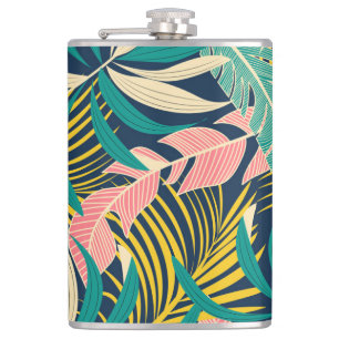 Cantil Folhas tropicais coloridas: padrão de verão.