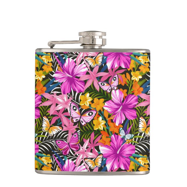 Cantil Folhas tropicais e flores (Frente)