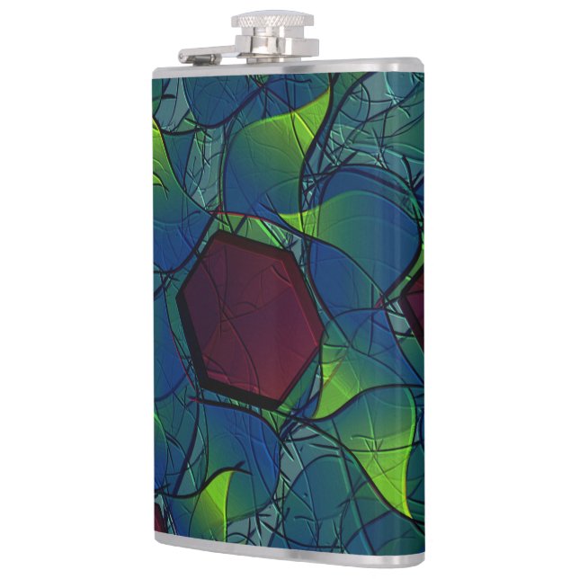 Cantil Folheto virtual azulado com hexágono vermelho escu (Esquerda)