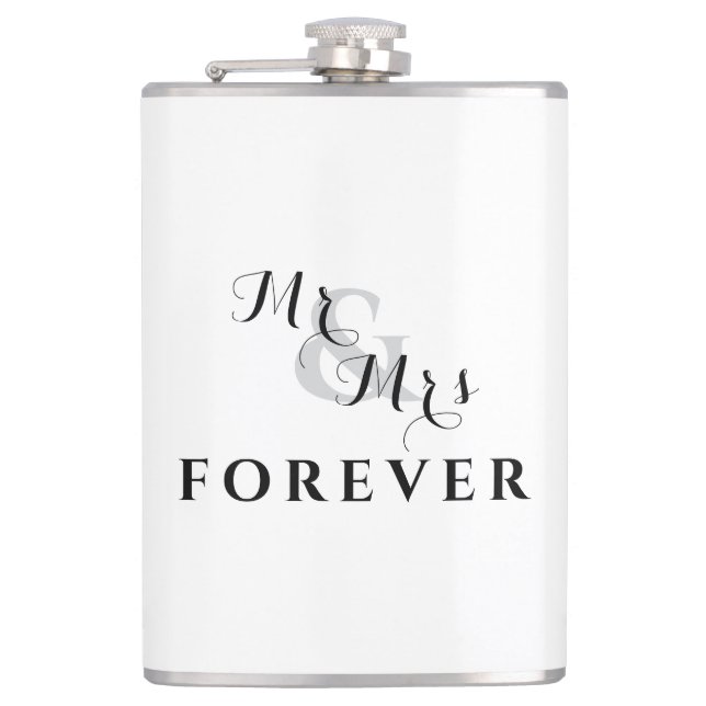 Cantil Forever Love Mr & Mrs Wedding Flask (Frente)