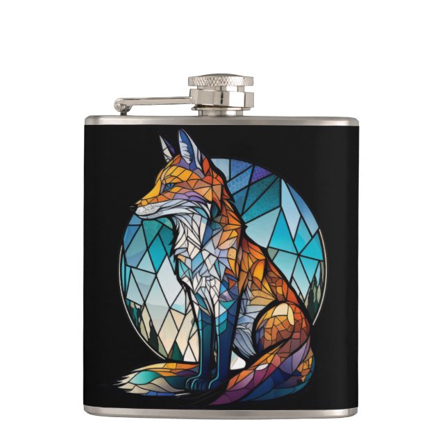 Cantil Fox Animal Portrait Vidro Escondido Vidro Selvagem (Frente)