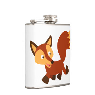 Cantil Fox Hip Flask de Cartoon Feliz