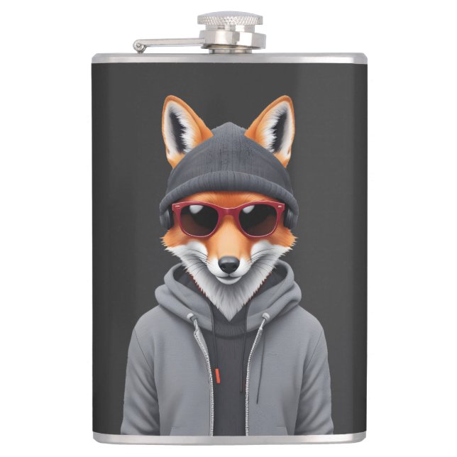 Cantil Fox Vestindo Hoodie Engraçado Caráter Legal Animal (Frente)