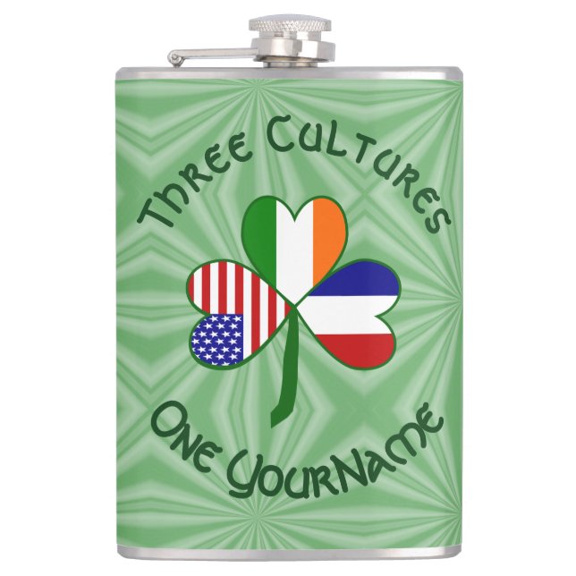 Cantil França Irlanda EUA Shamrock Flag Personalizado (Frente)