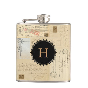 Cantil Franco postal francês Collage Monogramflask