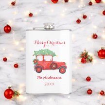 Frasco Branco de Caminhão Vermelho de Natal Vinil 