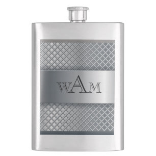 Cantil Frasco Clássico de Textura Metálica Monograma