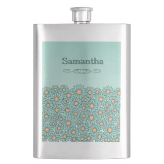 Cantil Frasco de Aço Inoxidable Flor de Teal