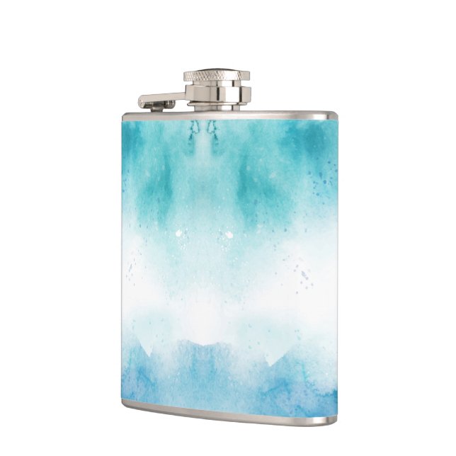 Cantil Frasco de aço inoxidável com um azul e branco  (Esquerda)
