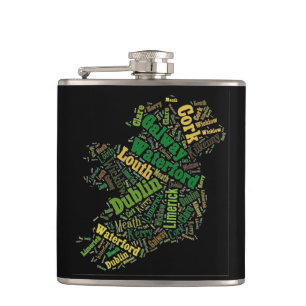 Cantil Frasco de Arte do Mapa da Irlanda