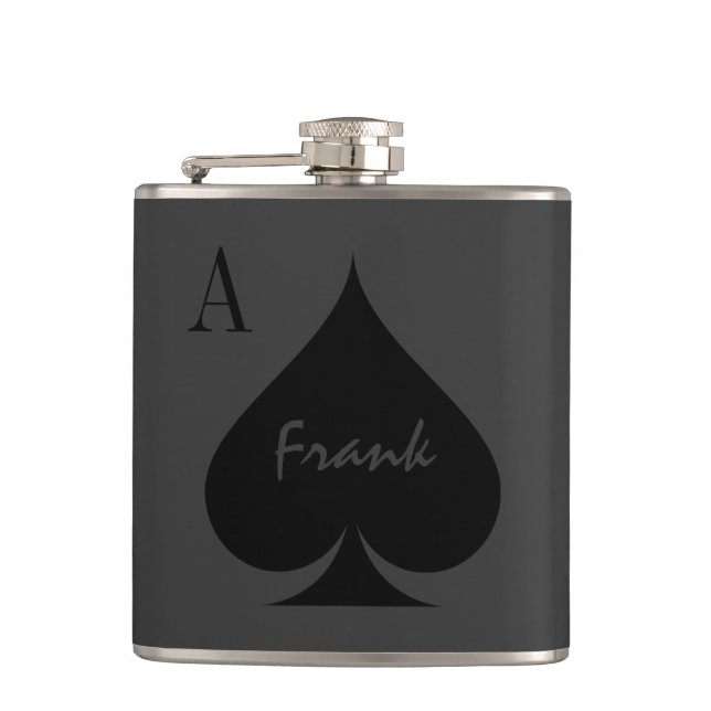 Cantil Frasco de bebida personalizado Ás de espadas (Frente)