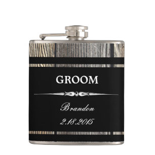 Cantil Frasco de Casamento de Madeira Negra