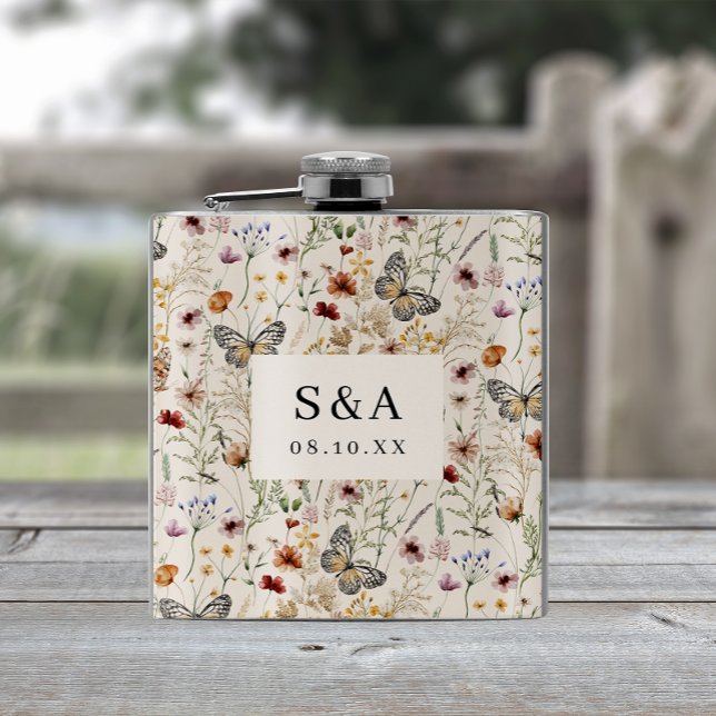 Cantil Frasco de Casamento Monograma (Monogrammed Wedding Flask
)
