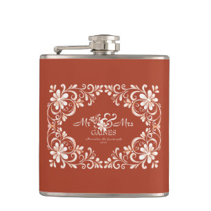 Cantil Frasco de Casamento Sr. e Sra. Vermelho Romântico