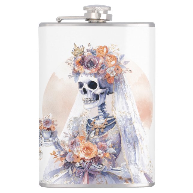 Cantil Frasco de Esqueleto de Halloween Spooky (Frente)