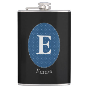 Cantil Frasco de Monograma Personalizado Azul Elegante