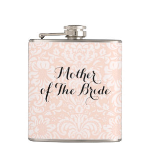 Cantil Frasco de Noiva Mãe Vintage Rosa Damask