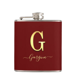 Cantil Frasco de Nome G do Monograma Personalizado Elegan
