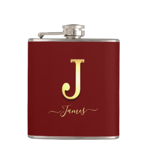 Cantil Frasco de Nome J do Monograma Personalizado Elegan