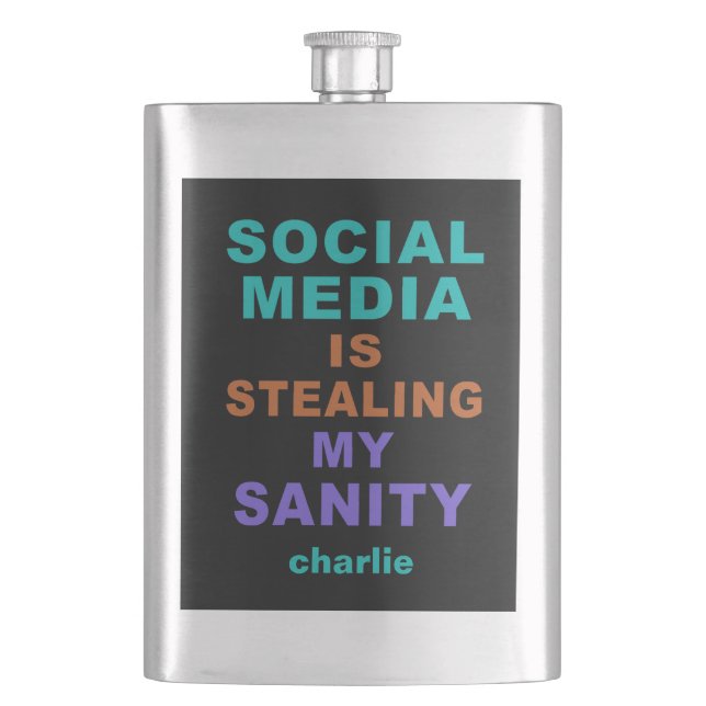 Cantil Frasco de nome personalizado "Social Media" engraç (Frente)