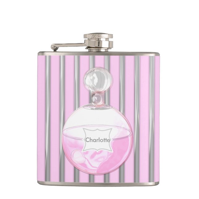 Cantil Frasco de Perfume Rosa bonito Personalizado (Frente)