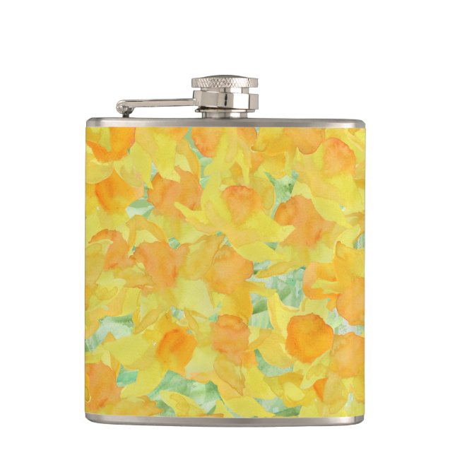 Cantil Frasco de Vinilo Chic, Ouro de Daffodils Amarelos (Frente)
