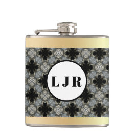 Cantil Frasco de Vinilo com Padrão de Diamante Preto e Ci