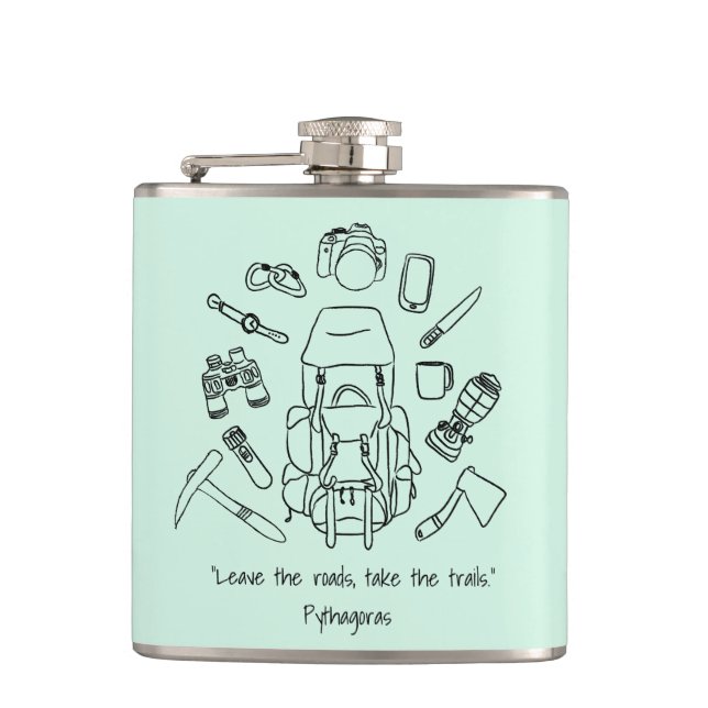 Cantil Frasco de Vinilo de Hiking Inspiracional (Frente)