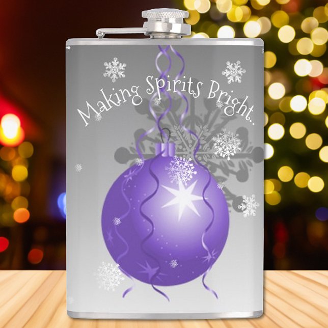 Cantil Frasco do Enfeites de natal Rico púrpura (Purple Fancy Christmas Ornament Flask)