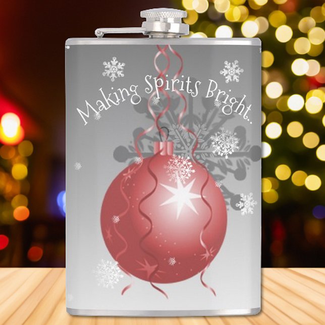 Cantil Frasco do Enfeites de natal Vermelho (Red Fancy Christmas Ornament Flask)