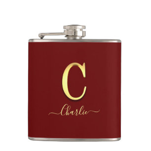 Cantil Frasco do Nome do Monograma C Personalizado Elegan