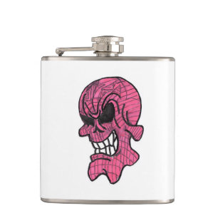 Cantil Frasco envolto em vinil Caveira Rosa