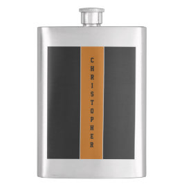 Cantil Frasco Masculino de Stripe Laranja Preta Personali