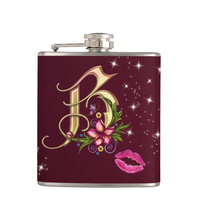 Cantil Frasco Monogram B Envolto, 180 ml. (Frente)