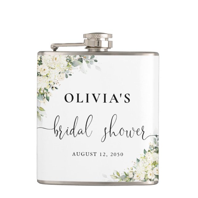 Cantil Frasco para Chá de Noiva com Flores Brancas (Frente)
