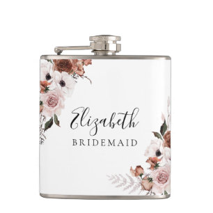 Cantil Frasco para Chuveiro de Noiva de Seda Floral