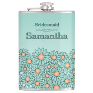 Cantil Frasco para Damas de Honra Flor de Teal