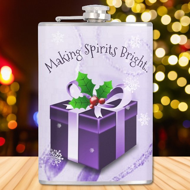 Cantil Frasco para presentes de Natal roxo (Purple Christmas Gift Flask)