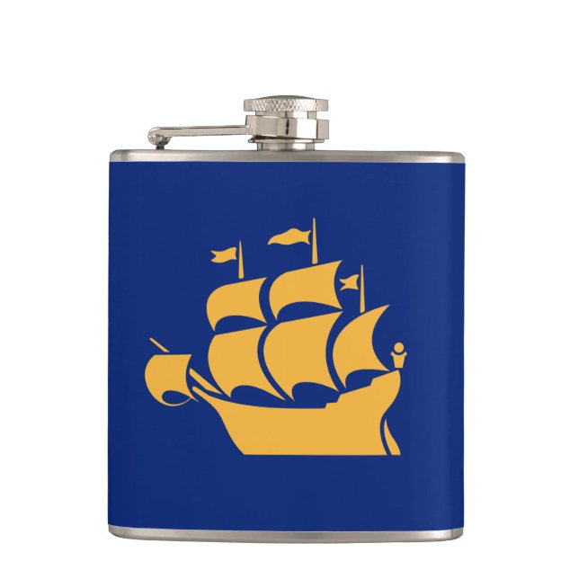 Cantil Frasco patriótico com a bandeira da Cidade de Queb (Frente)