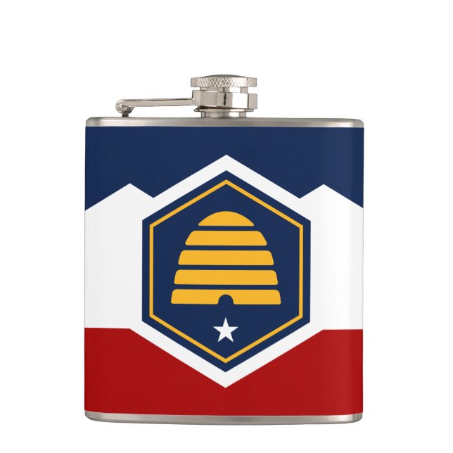 Cantil Frasco patriótico com a bandeira de Utah, EUA (Frente)