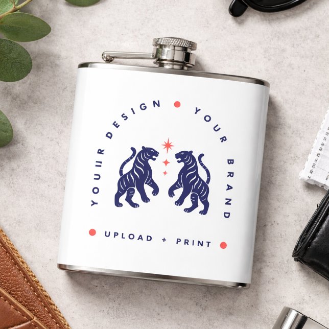 Cantil Frasco Personalizado 180ml | Upload do Seu Design  (Upload your artwork and turn this flask into custom merch or a stylish gift)